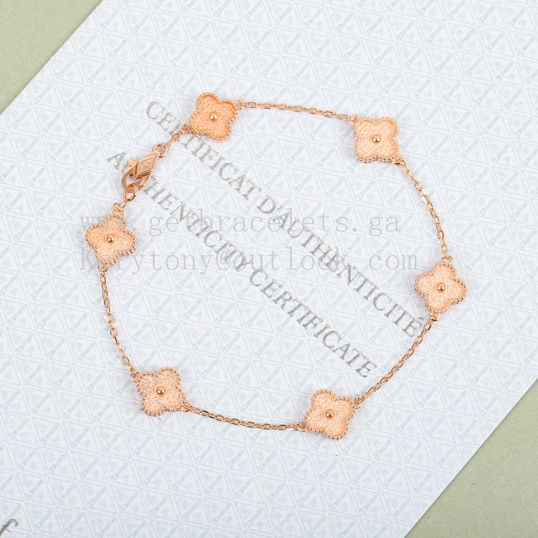 Van Cleef Arpels Sweet Alhambra Bracelet 6 Motifs Rose Gold