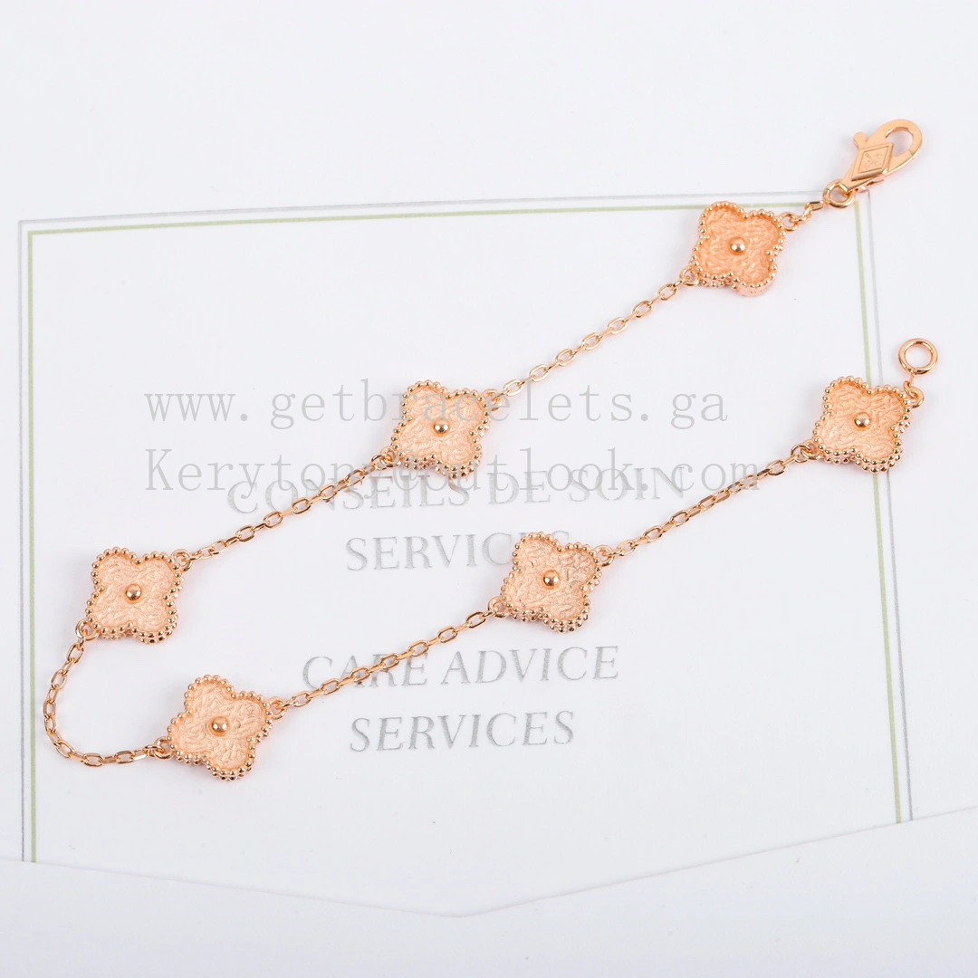 Van Cleef Arpels Sweet Alhambra Bracelet 6 Motifs Rose Gold