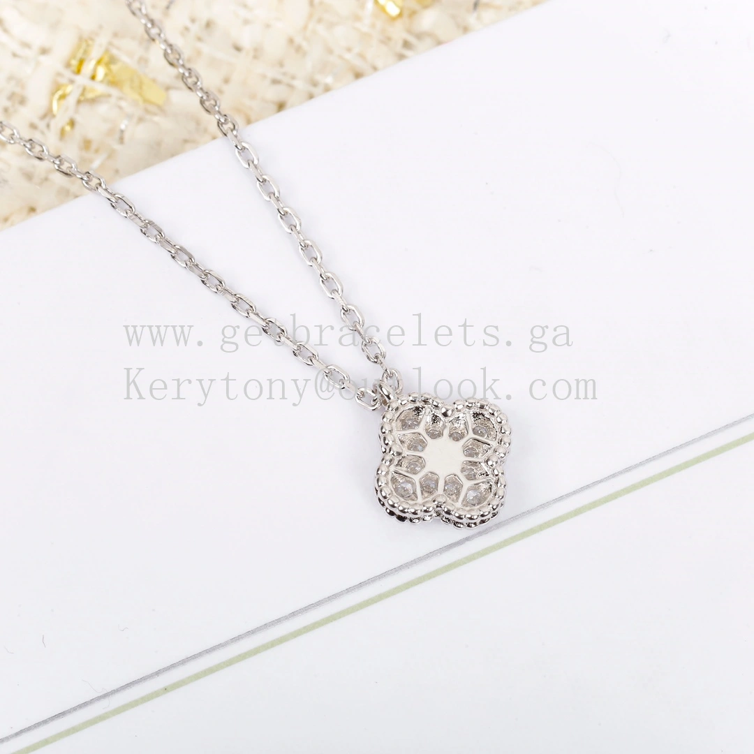 Van Cleef Arpels Sweet Alhambra Pendant White Gold With Pave Diamonds