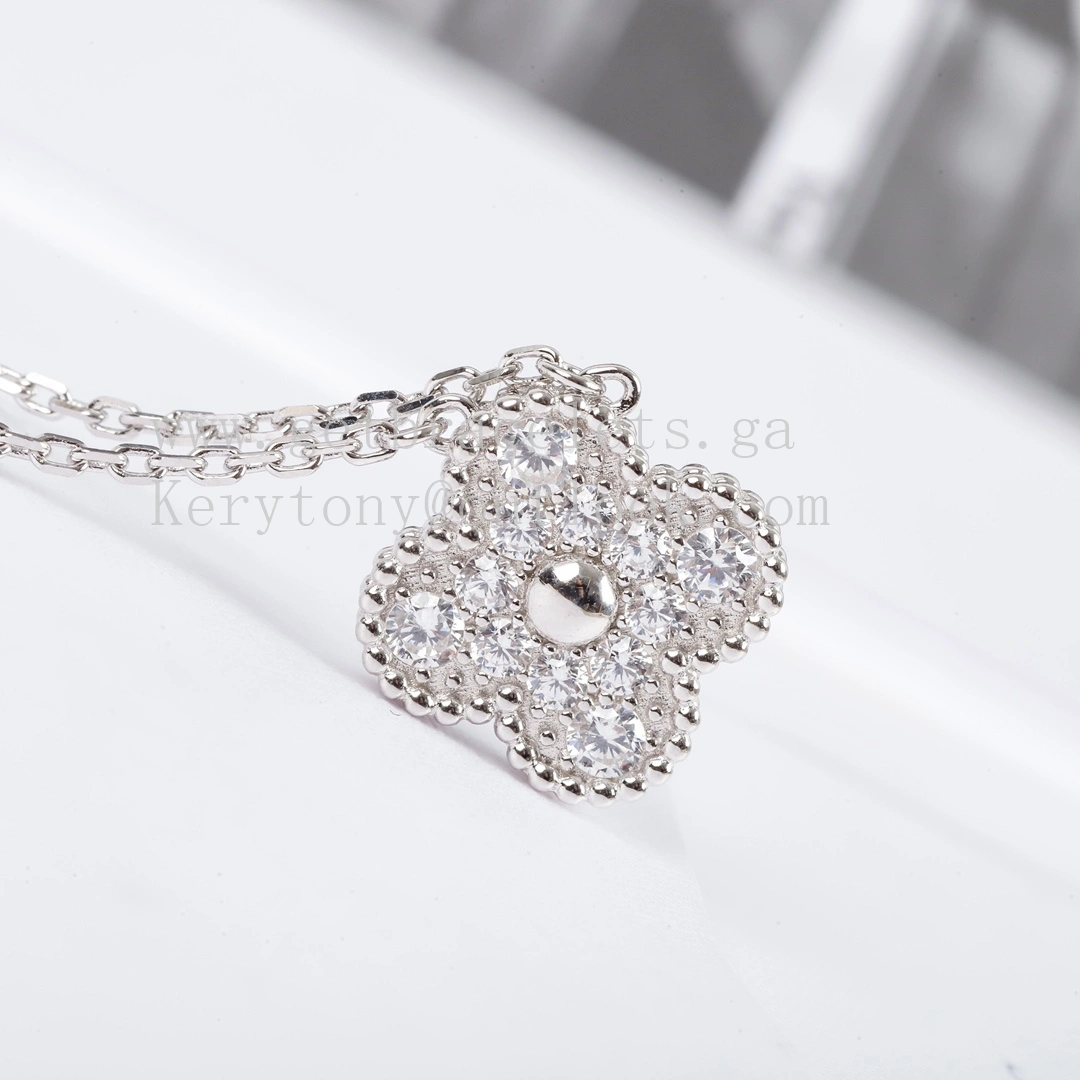 Van Cleef Arpels Sweet Alhambra Pendant With Diamonds Yellow Gold Rose Gold White Gold