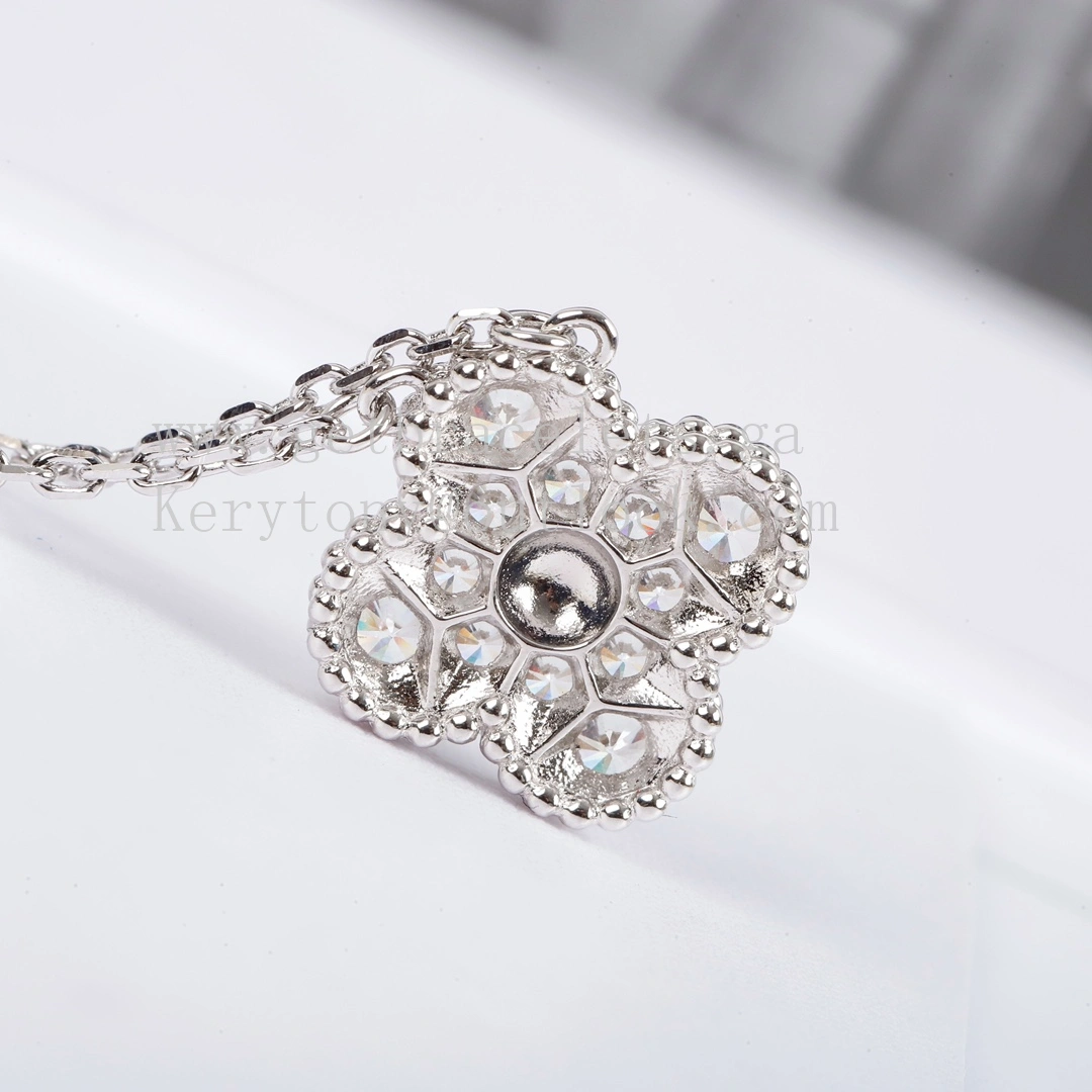 Van Cleef Arpels Sweet Alhambra Pendant With Diamonds Yellow Gold Rose Gold White Gold