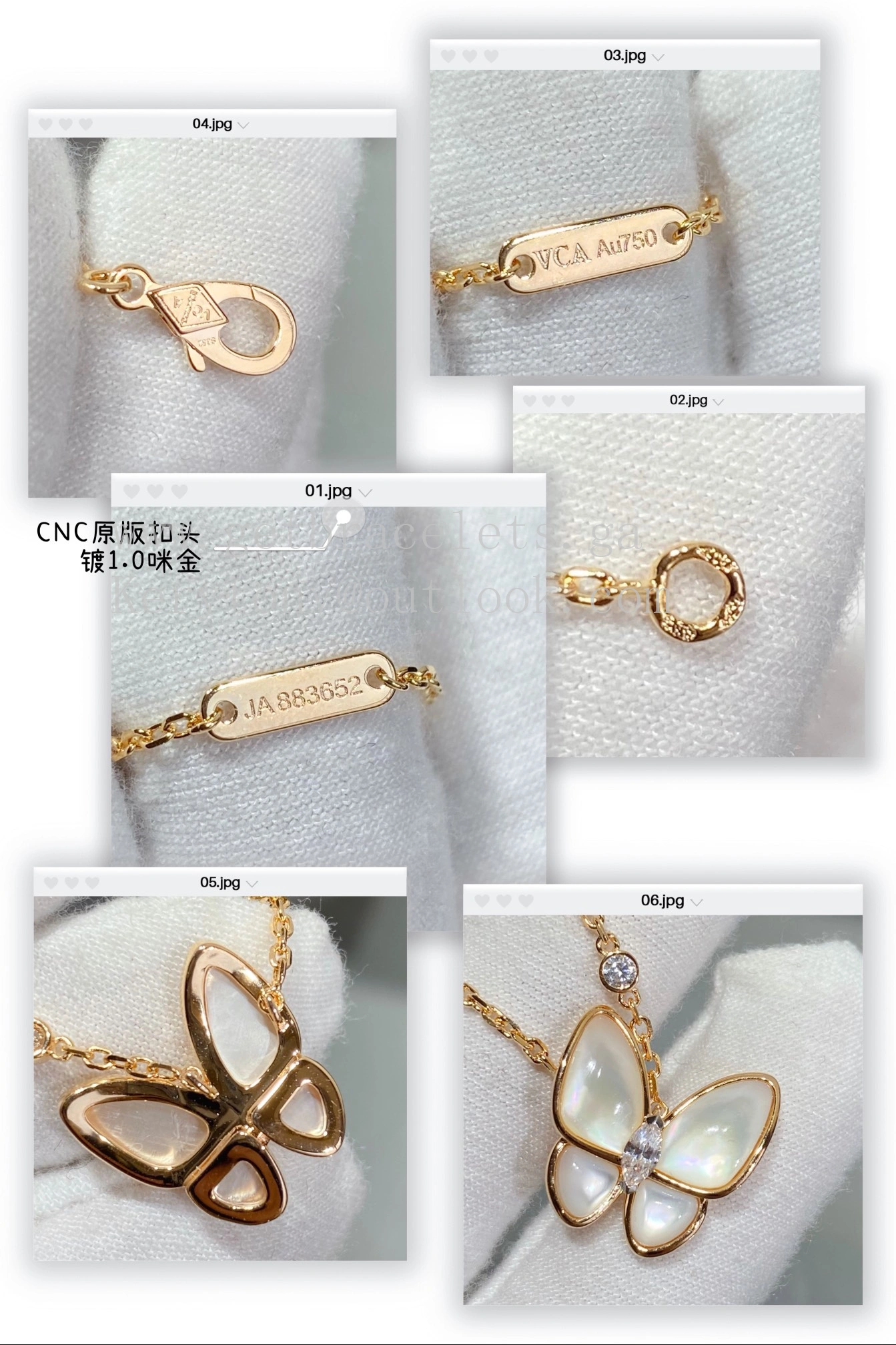 Van Cleef Arpels Two Butterfly Pendant Mother-of-pearl With Diamond Yellow Gold White Gold Rose Gold