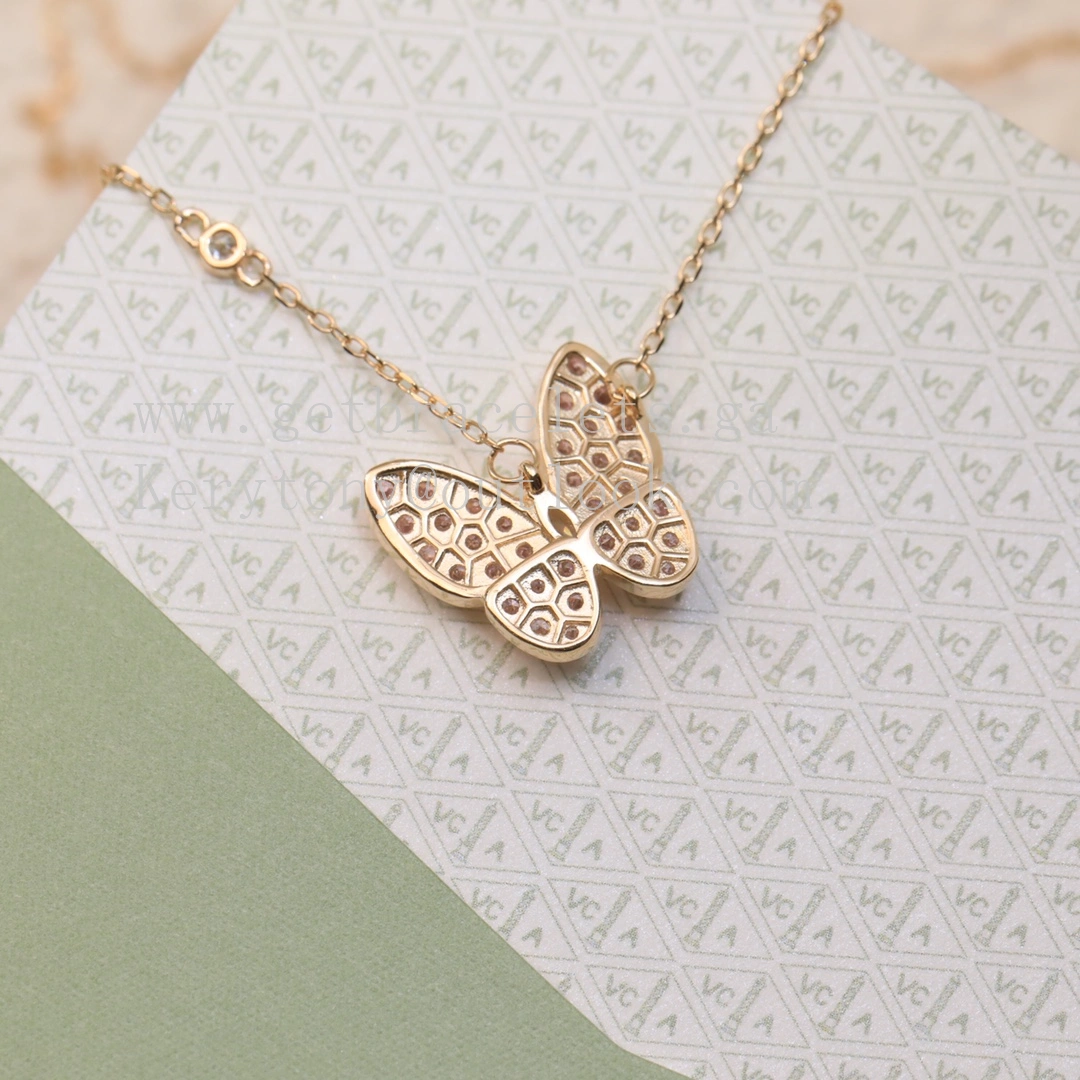 Van Cleef Arpels Two Butterfly Pendant with Diamonds