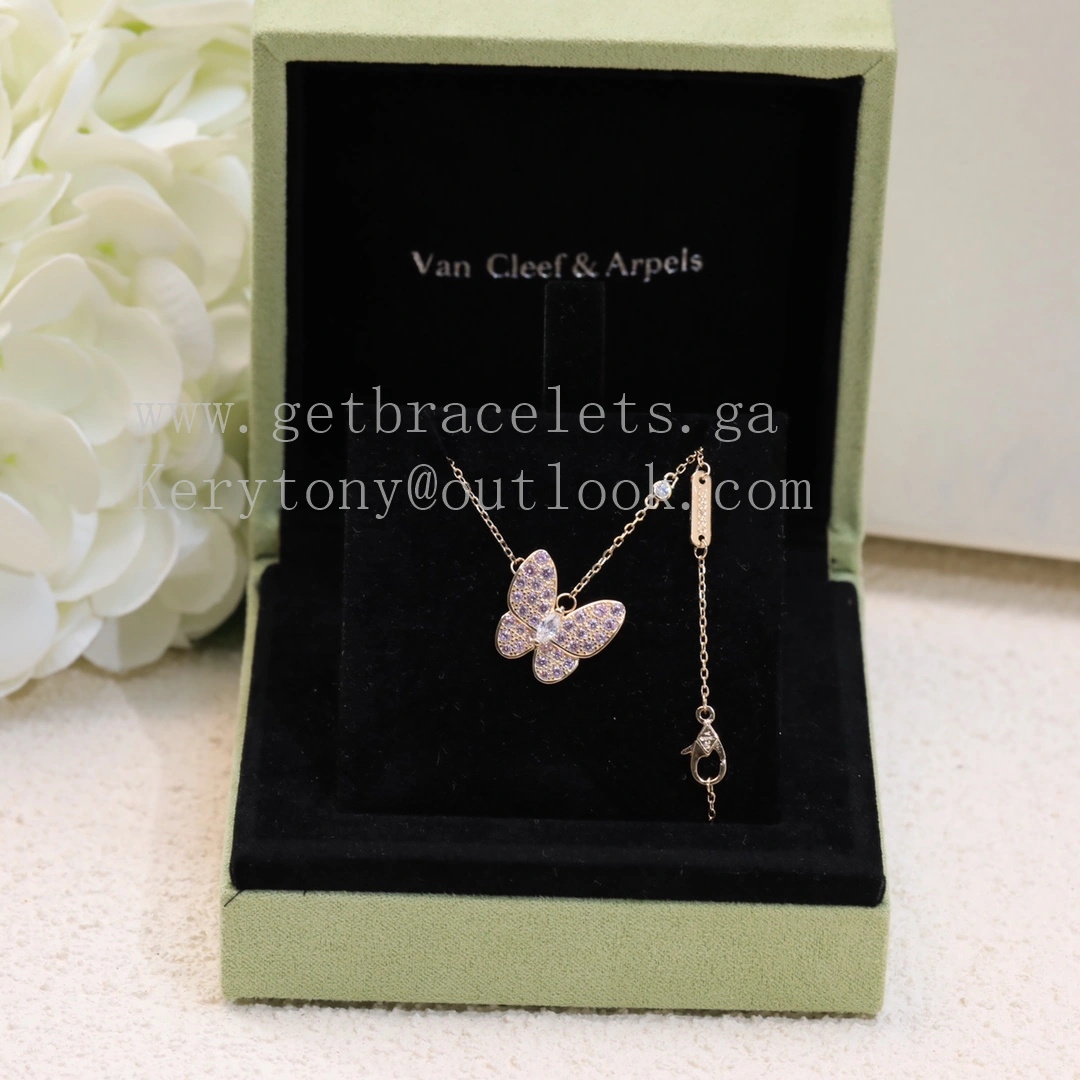 Van Cleef Arpels Two Butterfly Pendant with Diamonds
