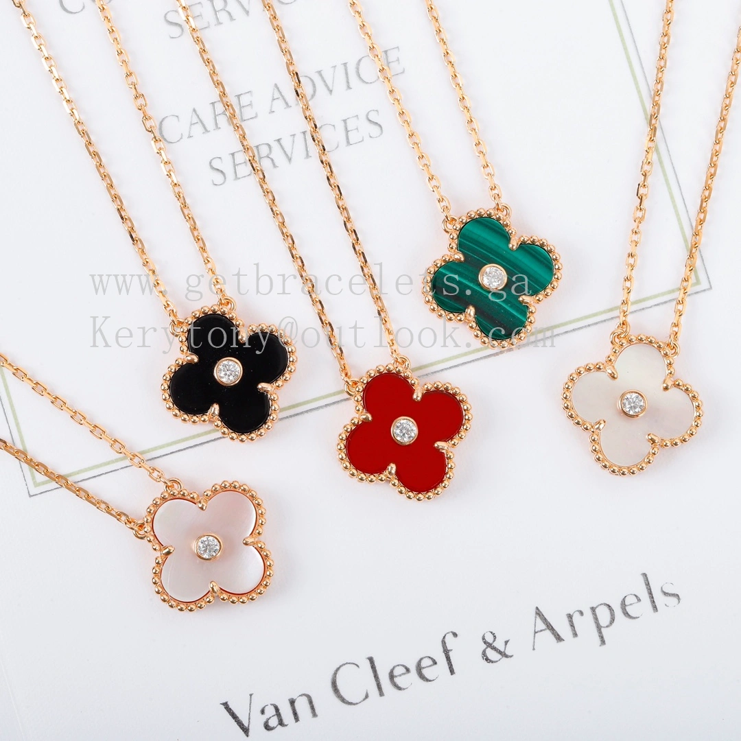 Van Cleef Arpels Vintage Alhambra Pendant Rose Gold With Diamond