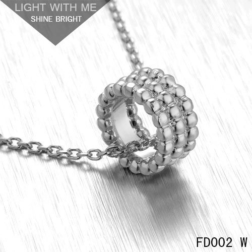 Van Cleef Arpels White Gold Perlee Pendant 3 Rows