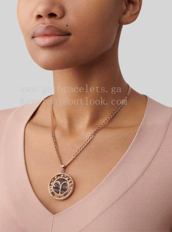 Van Cleef Arpels Zodiaque Long Necklace Arietis (Aries) Rose Gold Iron Eye