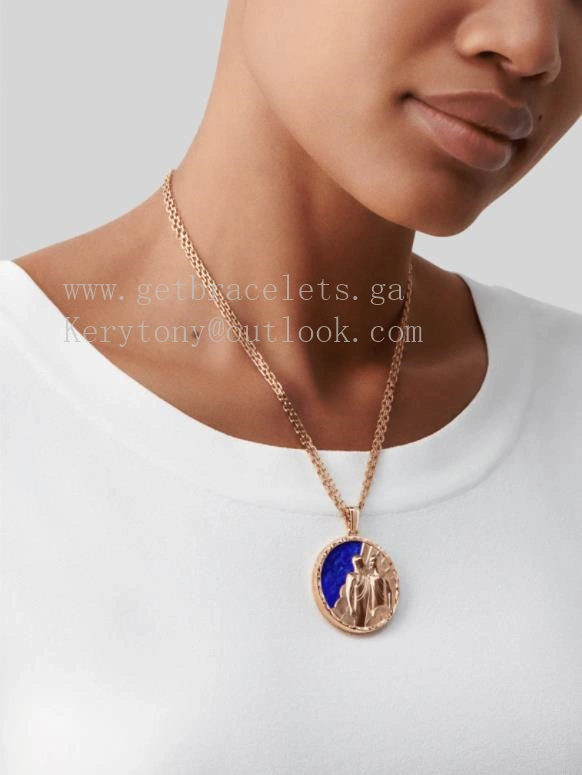 Van Cleef Arpels Zodiaque Long Necklace Geminorum (Gemini) Rose Gold Lapis Lazuli