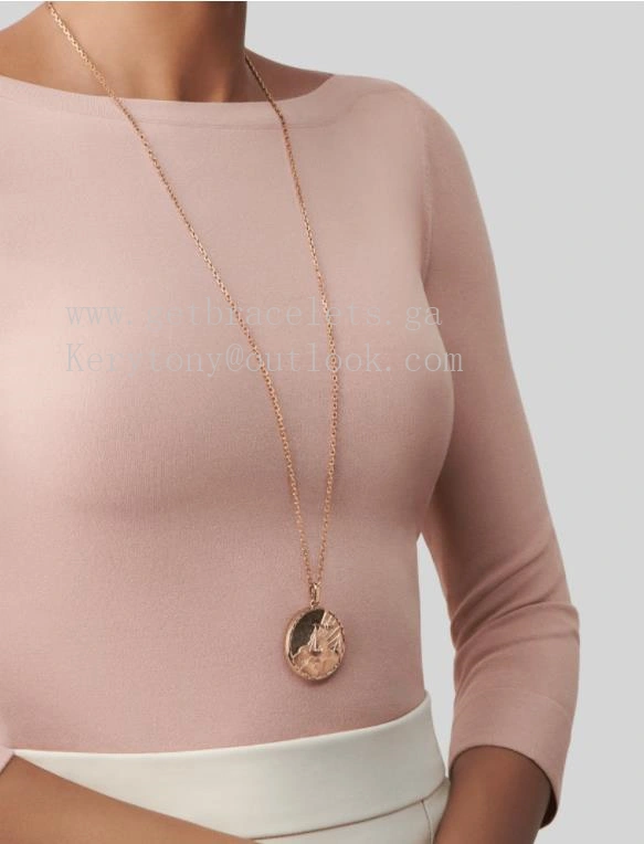 Van Cleef Arpels Zodiaque Long Necklace Librae (Libra) Rose Gold Obsidian