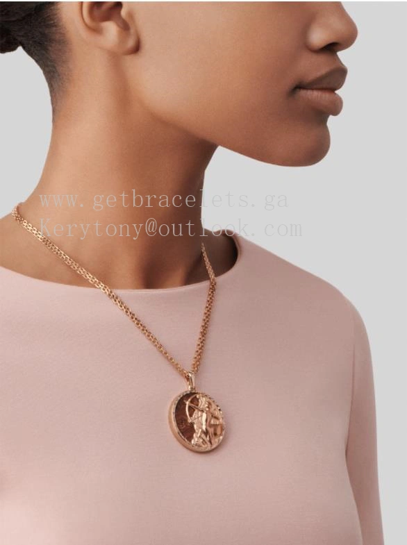 Van Cleef Arpels Zodiaque Long Necklace Sagittarii (Sagittarius) Rose Gold Pietersite