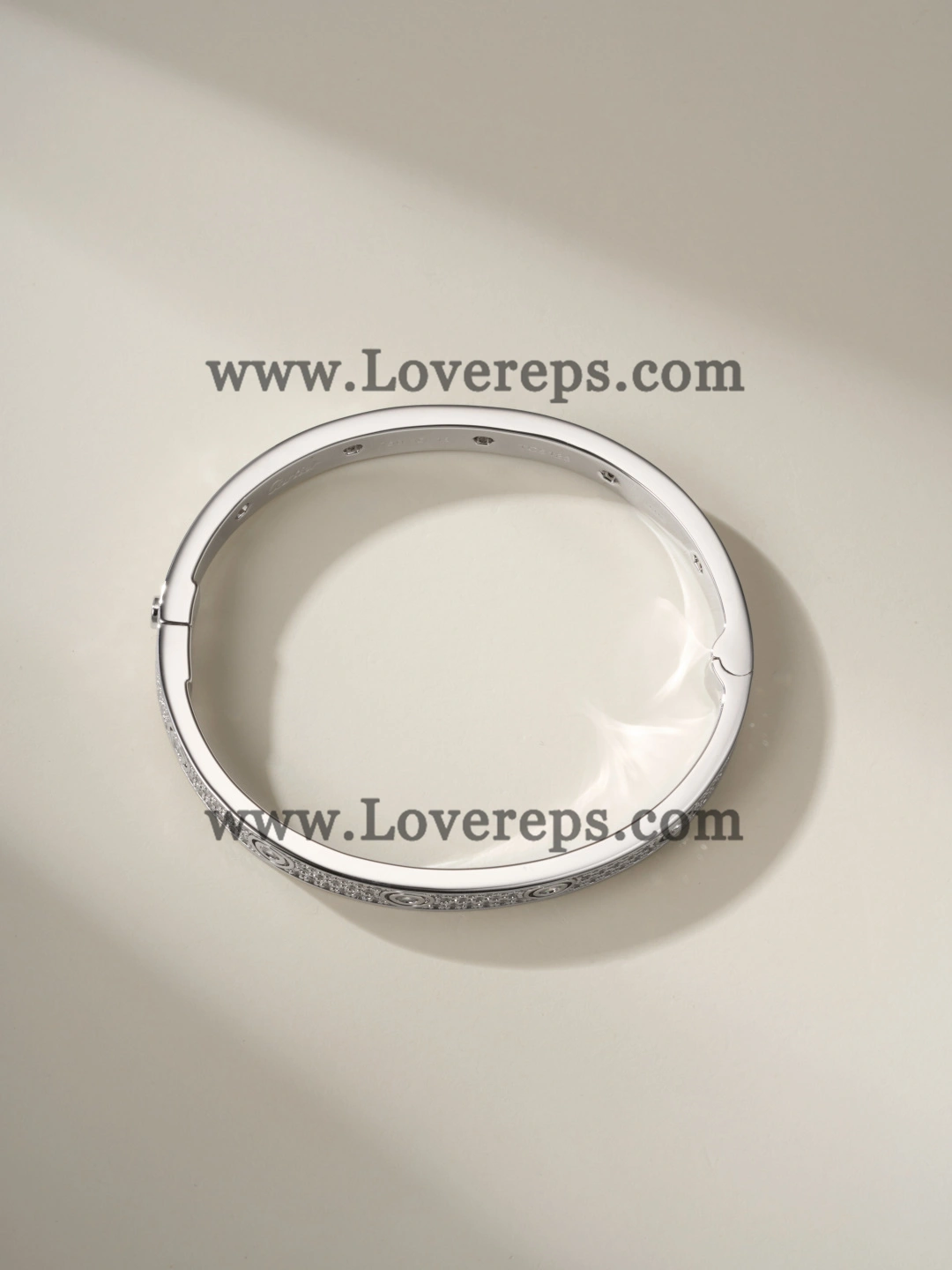 Wax Setting) Cartier Diamond-Paved Love Bracelet with 10 Big Diamonds White Gold
