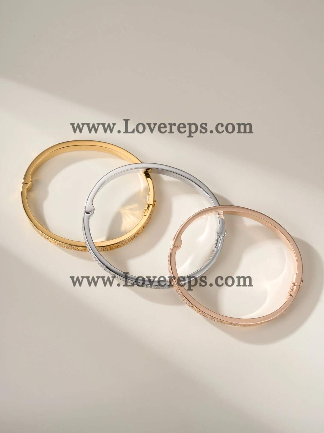Wax Setting) Cartier Love Bracelet With Pave Diamonds Yellow Gold Rose Gold White Gold