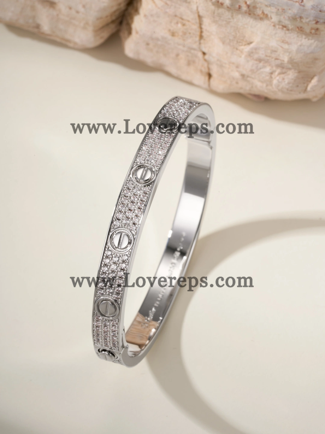 Wax Setting) Cartier Love Bracelet With Pave Diamonds Yellow Gold Rose Gold White Gold