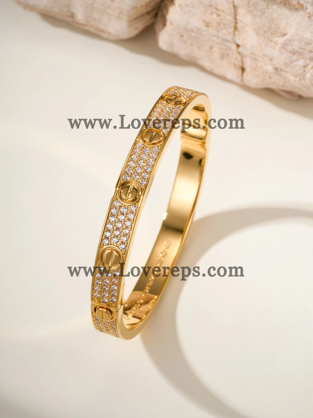 Wax Setting) Cartier Love Bracelet With Pave Diamonds Yellow Gold Rose Gold White Gold