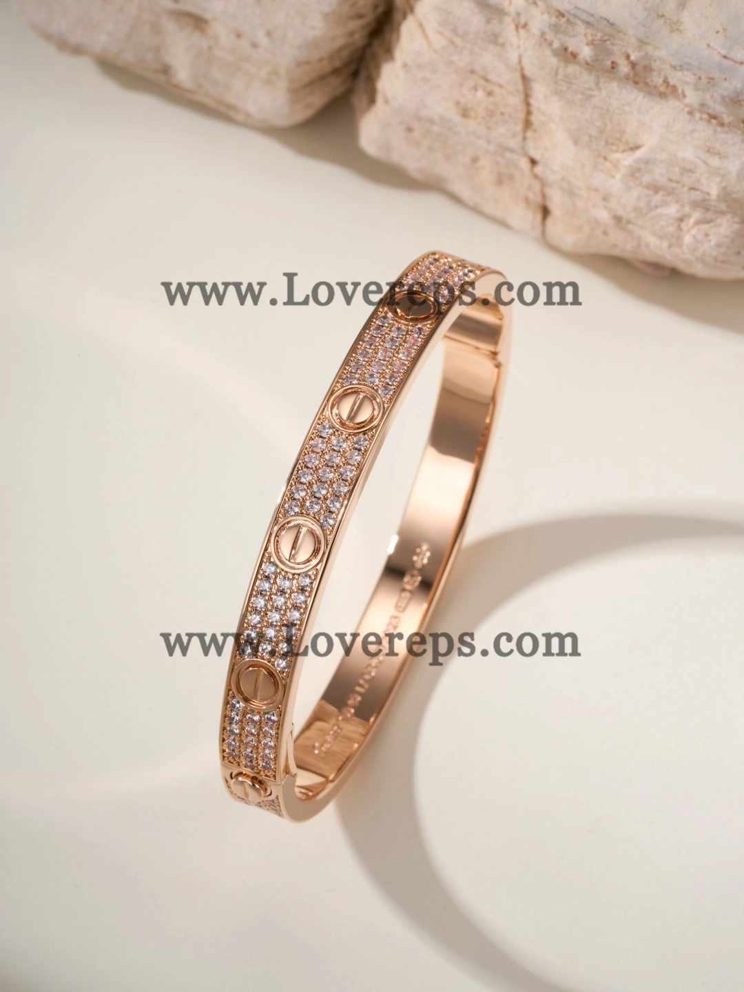 Wax Setting) Cartier Love Bracelet With Pave Diamonds Yellow Gold Rose Gold White Gold