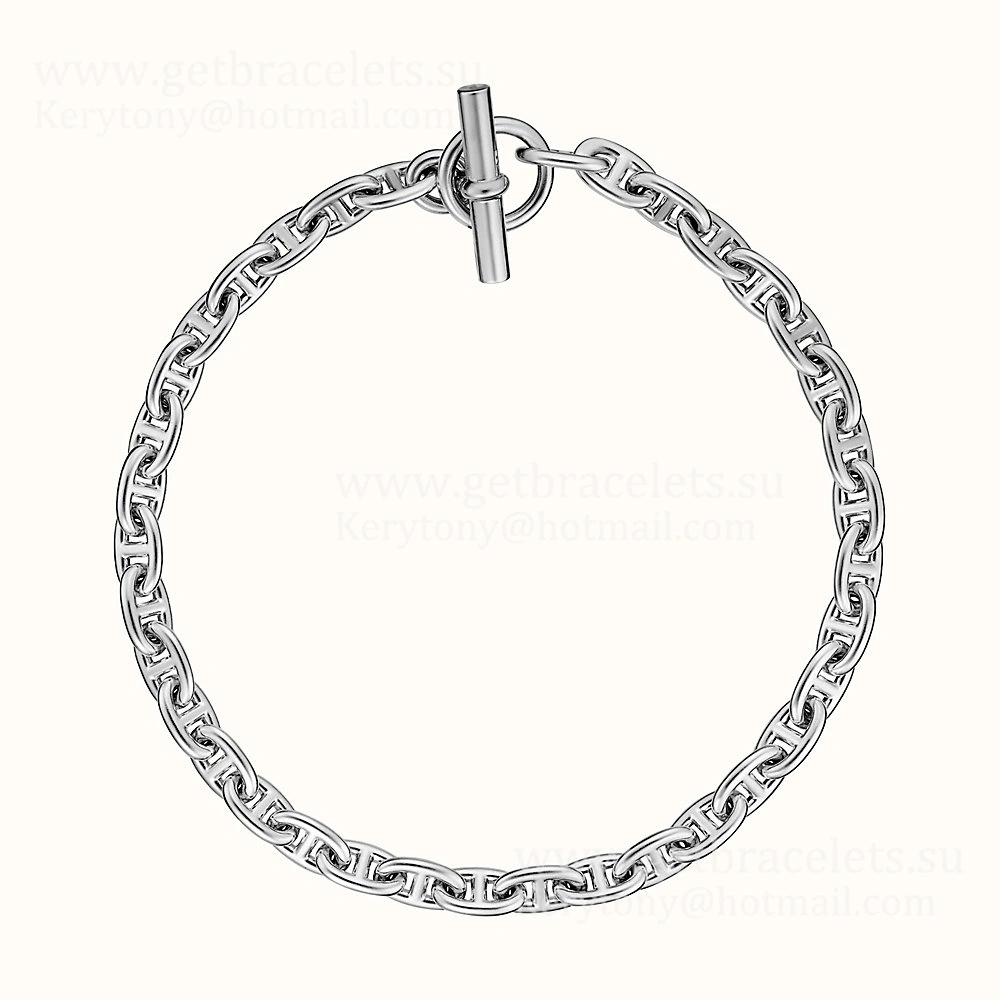 Women Singapore Hermes Chaine D’Ancre Necklace Medium White Gold