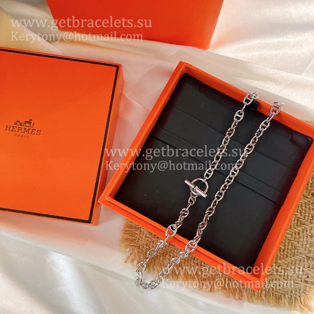 Women Singapore Hermes Chaine D’Ancre Necklace Medium White Gold