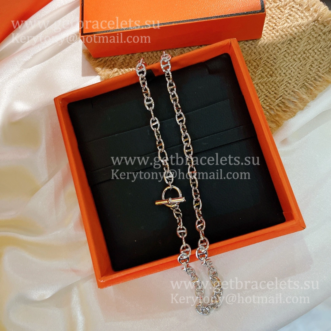 Women Singapore Hermes Chaine D’Ancre Necklace Medium White Gold