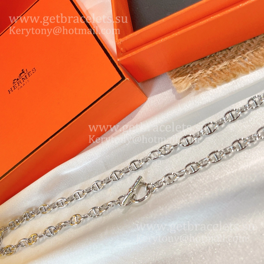 Women Singapore Hermes Chaine D’Ancre Necklace Medium White Gold