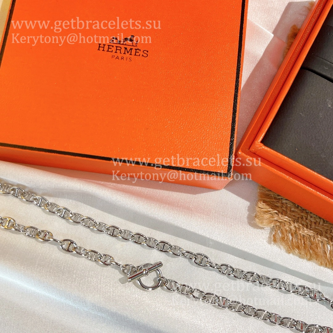 Women Singapore Hermes Chaine D’Ancre Necklace Medium White Gold