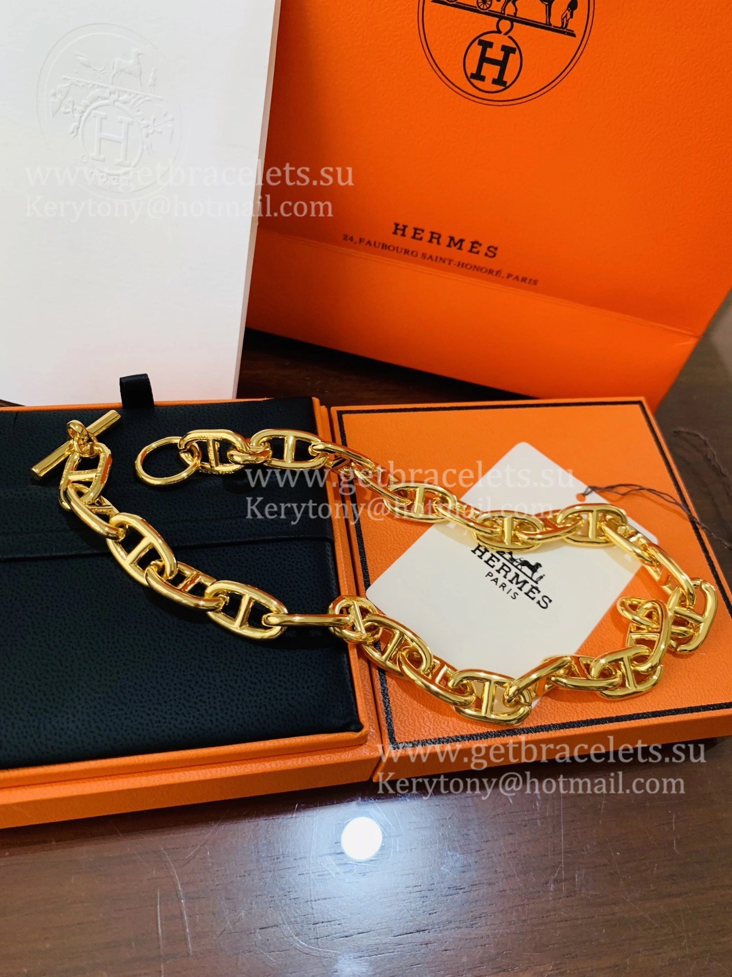 Women’s Best Price Hermes Chaine D’Ancre Necklace Large Yellow Gold White Gold