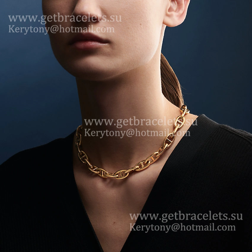 Women’s Best Price Hermes Chaine D’Ancre Necklace Large Yellow Gold White Gold