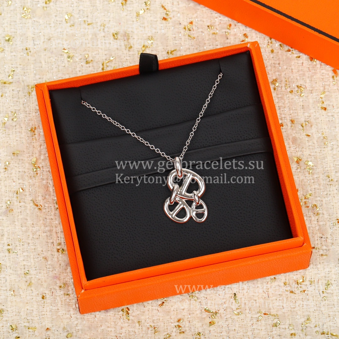 Women’s Latest Style Hermes Trio Farandole Necklace in Sliver