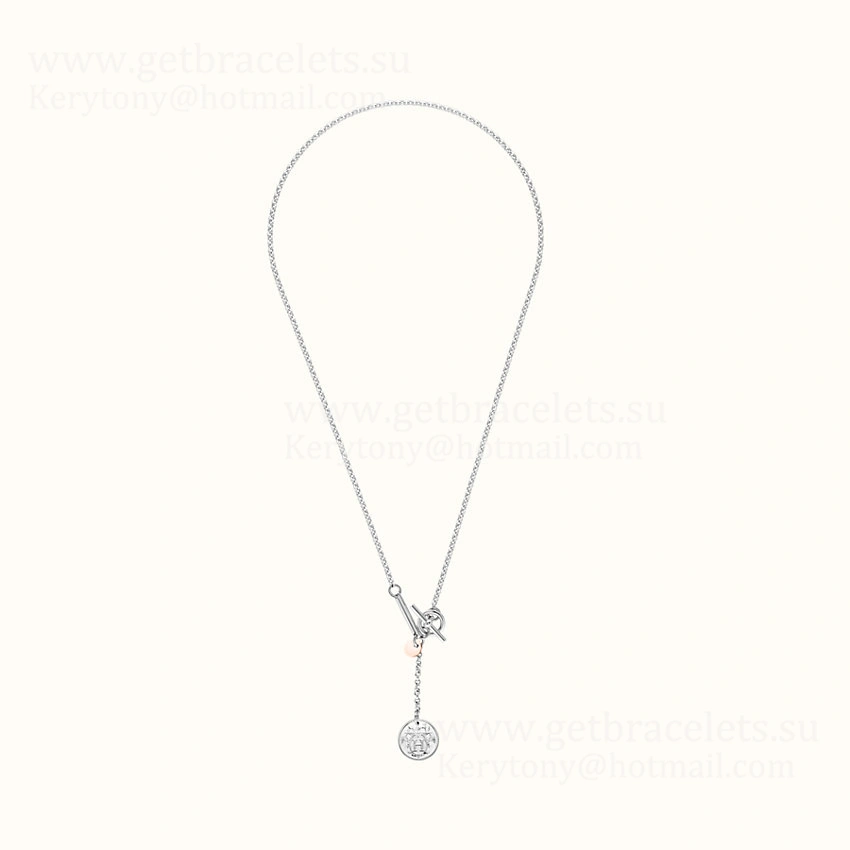 Worthy Hermes Ex-Libris Pendant White Gold With 1 Diamonds