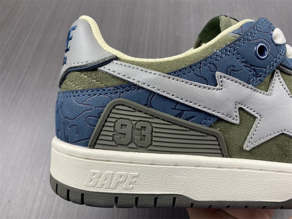 Classic A Bathing Ape Bape SK8 Sta Army Green Dark Blue 697