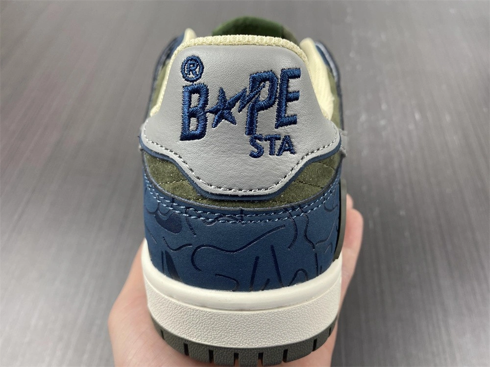 Classic A Bathing Ape Bape SK8 Sta Army Green Dark Blue 697