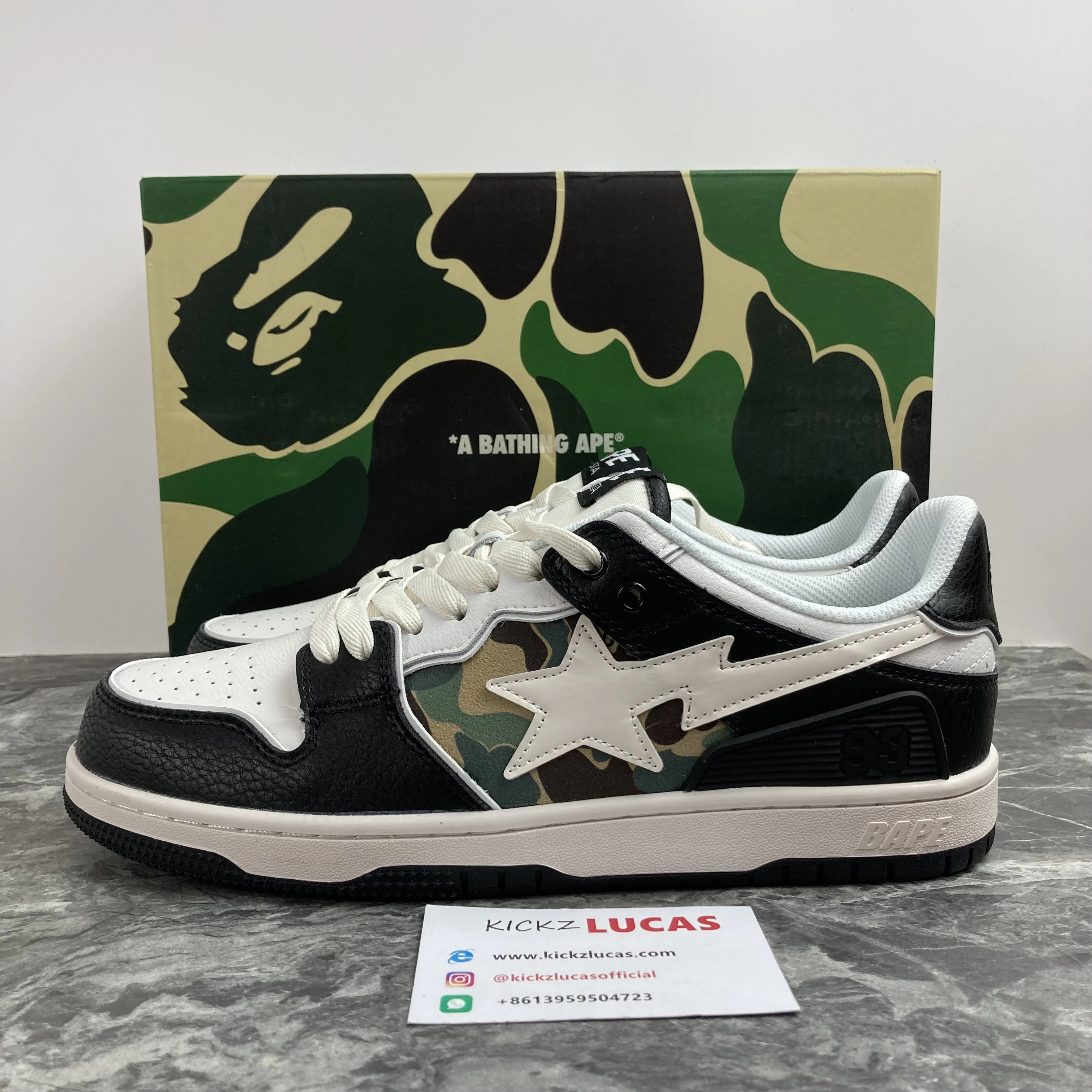 A Bathing Ape Bape SK8 Sta Black 1H20-191- Comfortable 695