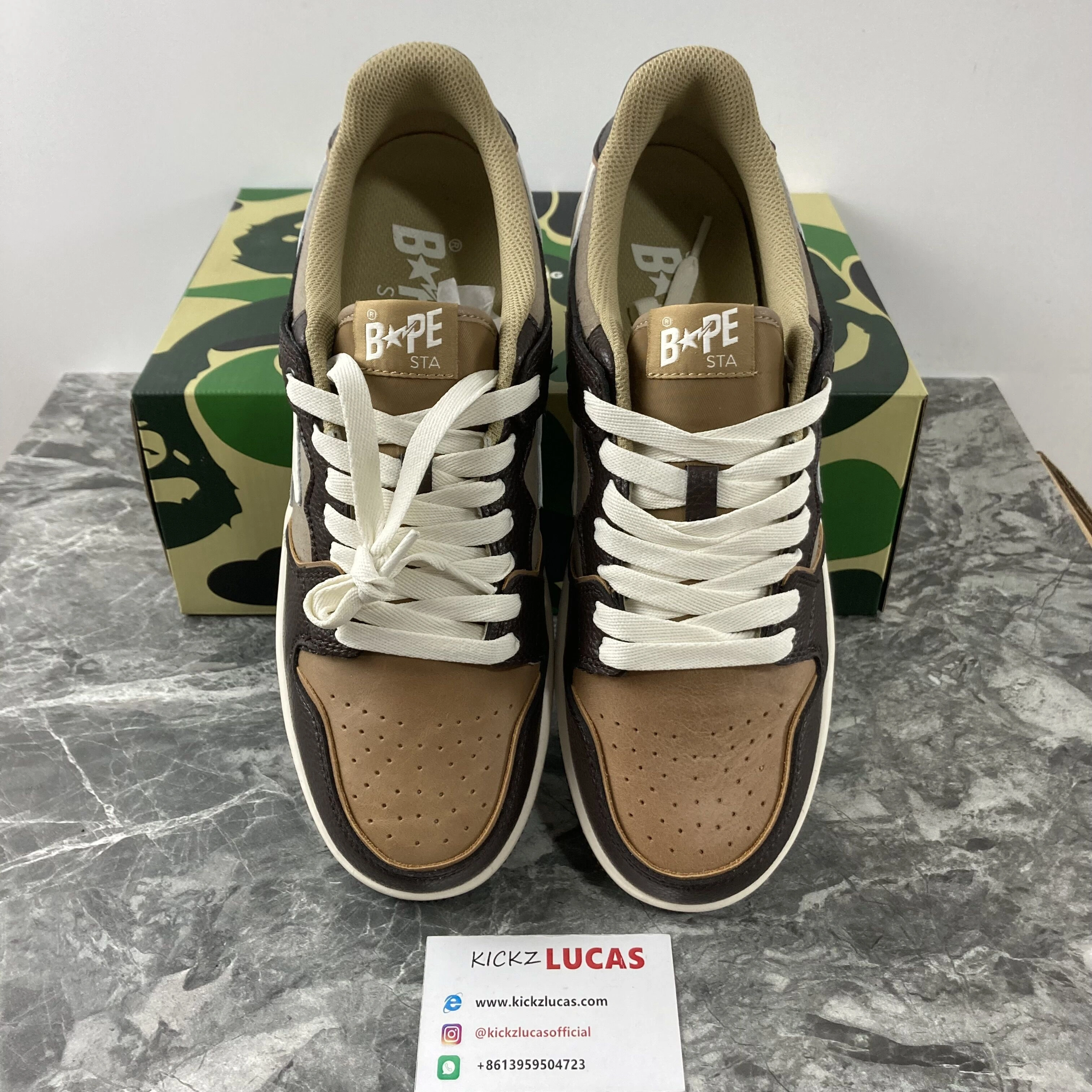 A Bathing Ape Bape SK8 Sta Brown Ivory FashionForward 699