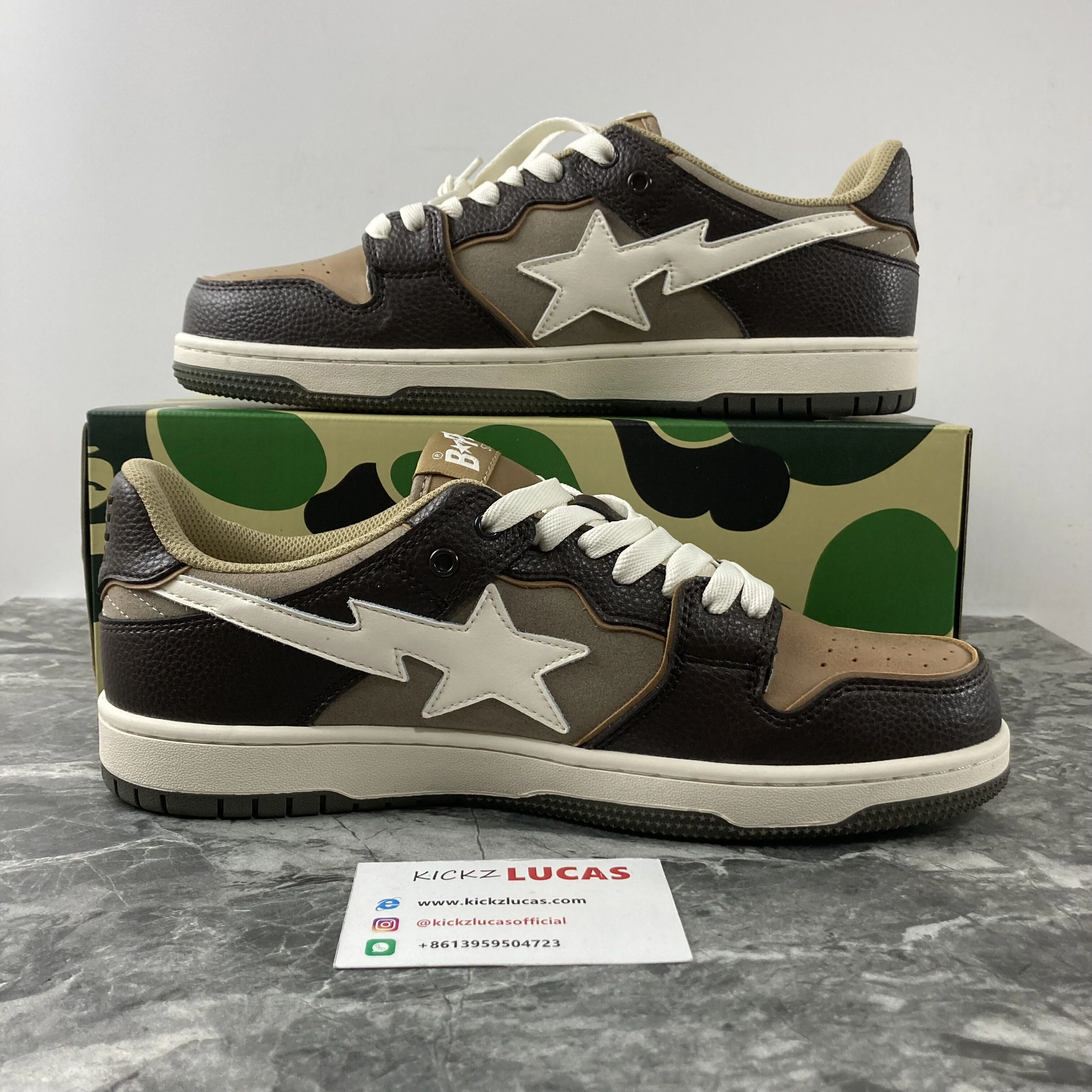 A Bathing Ape Bape SK8 Sta Brown Ivory FashionForward 699