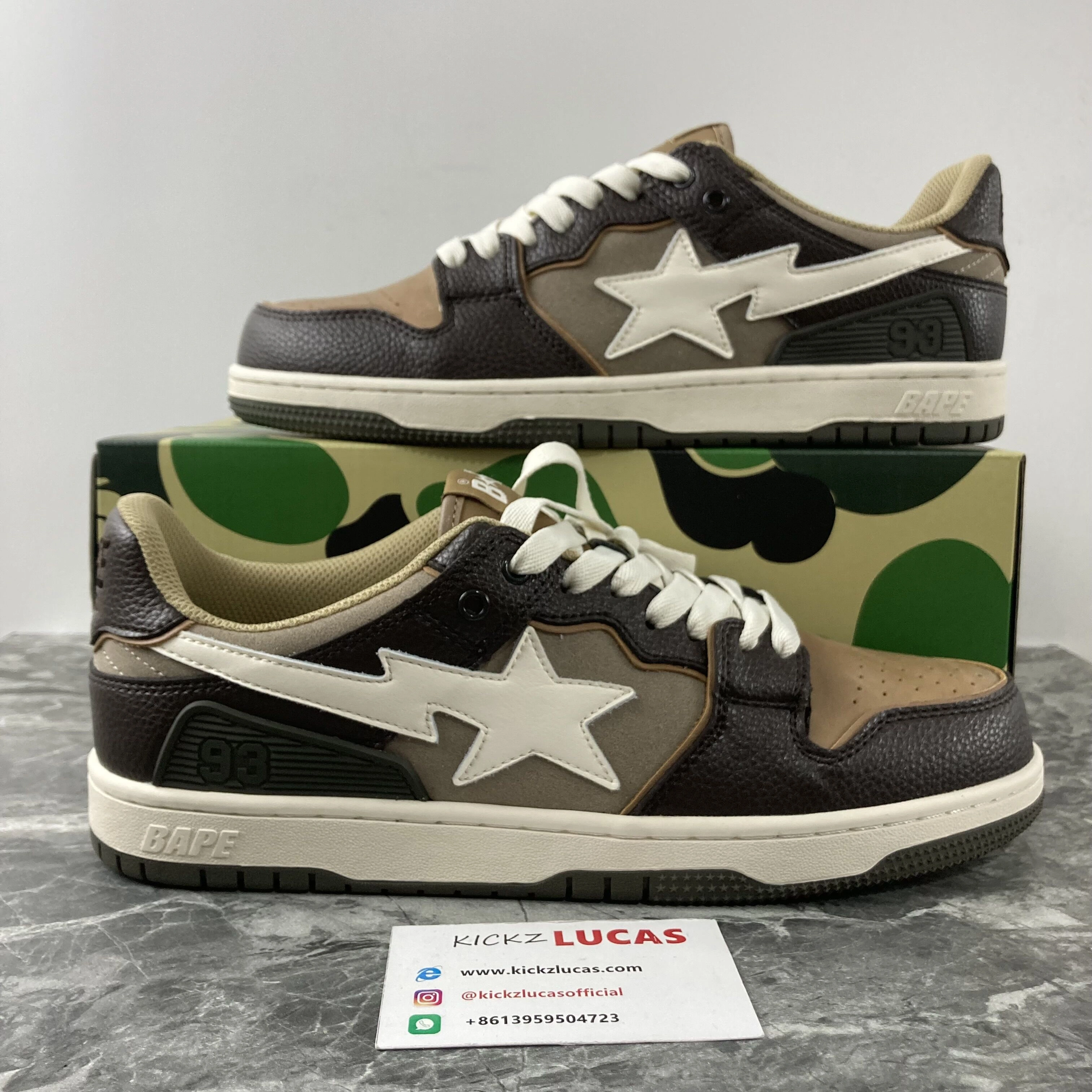 A Bathing Ape Bape SK8 Sta Brown Ivory FashionForward 699