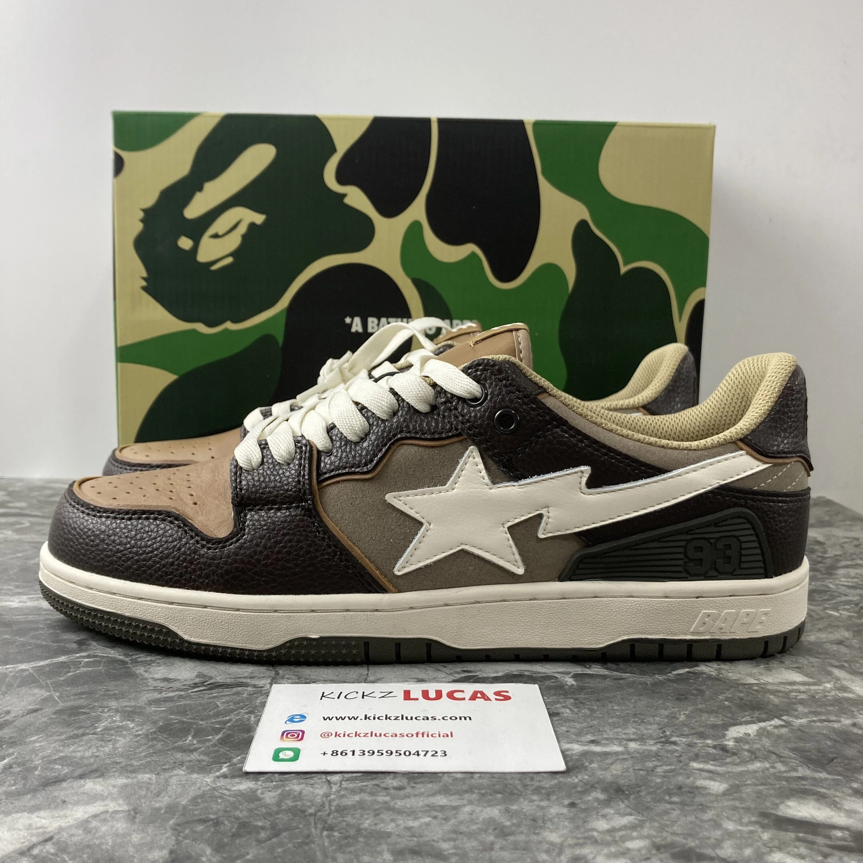 A Bathing Ape Bape SK8 Sta Brown Ivory FashionForward 699