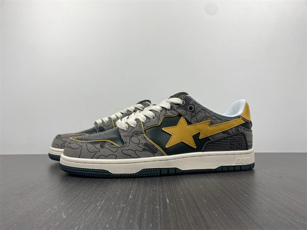 A Bathing Ape Bape SK8 Sta Grey Mustard Yellow FreshLook 693