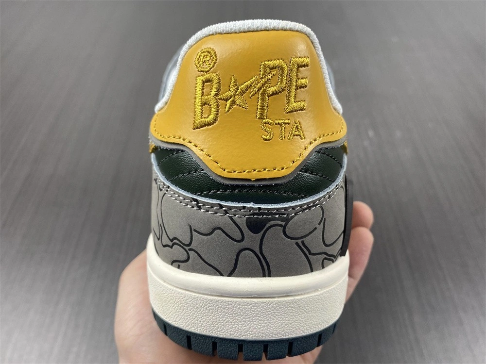 A Bathing Ape Bape SK8 Sta Grey Mustard Yellow FreshLook 693