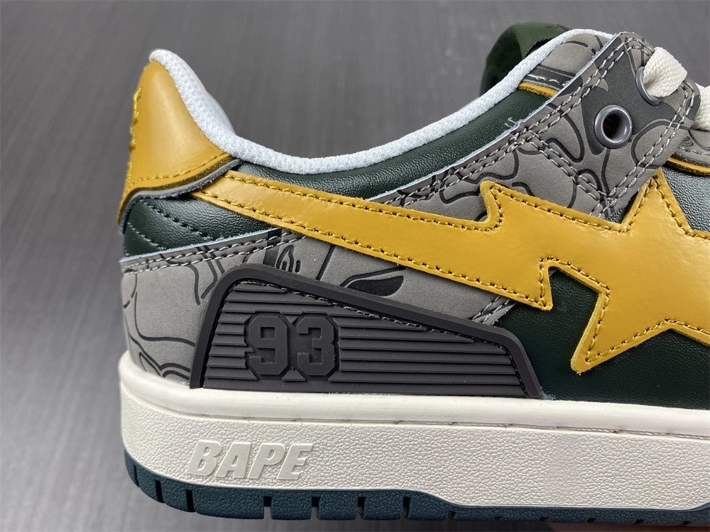 A Bathing Ape Bape SK8 Sta Grey Mustard Yellow FreshLook 693