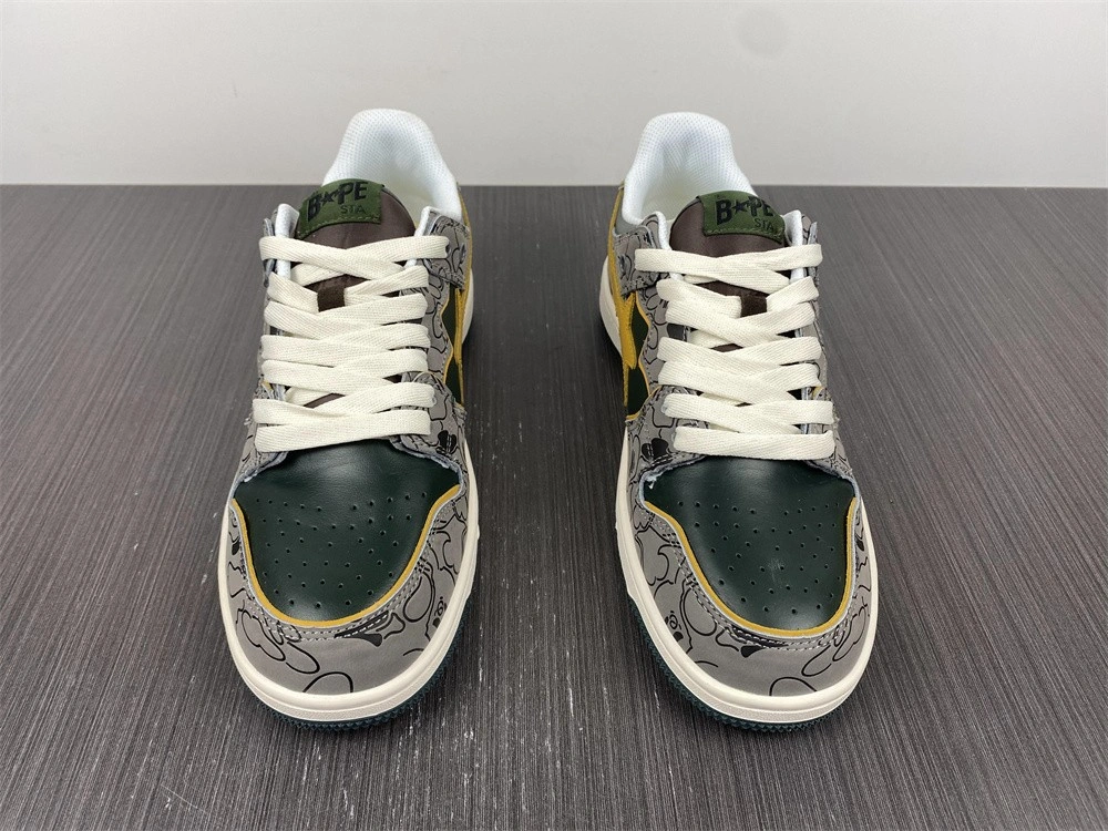A Bathing Ape Bape SK8 Sta Grey Mustard Yellow FreshLook 693