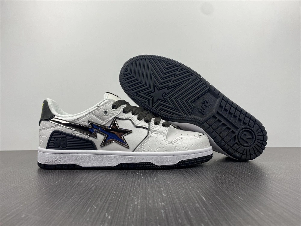 TravelReady A Bathing Ape Bape SK8 Sta White Silver 696