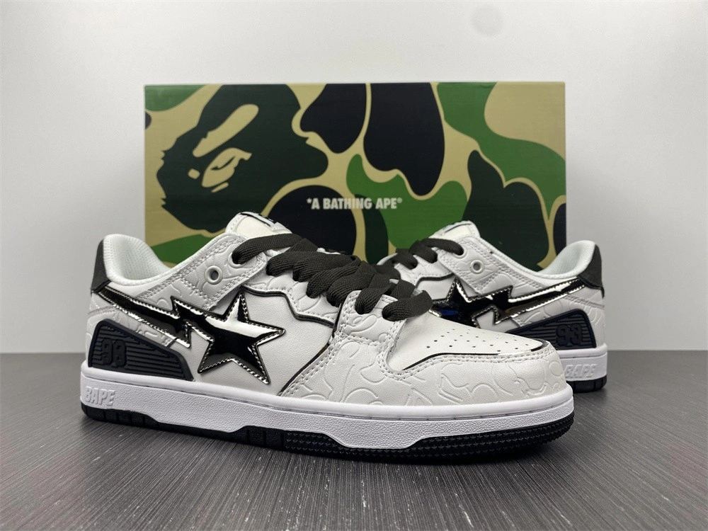 TravelReady A Bathing Ape Bape SK8 Sta White Silver 696