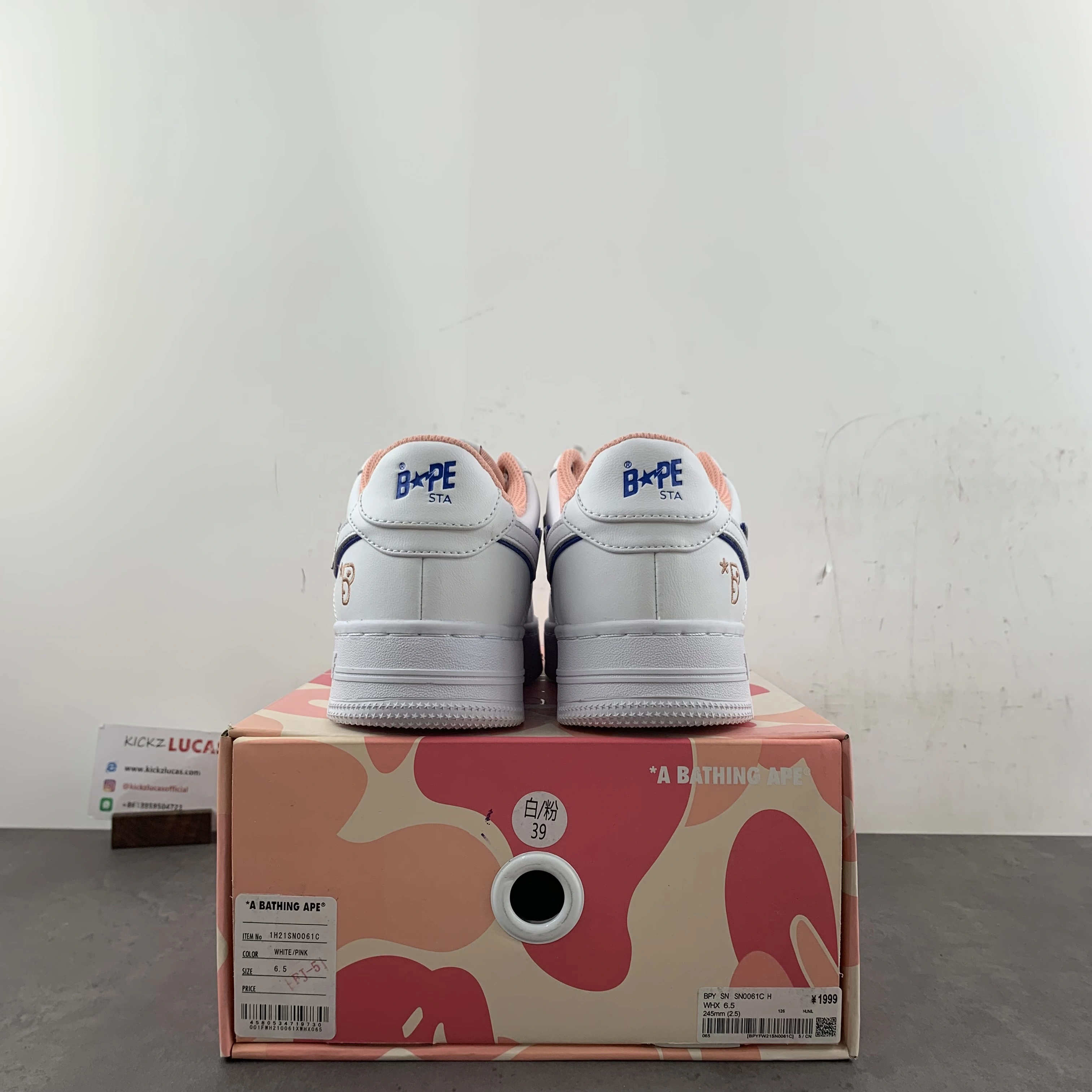 Breathable A Bathing Ape Bape Sta BAPY White Pink BPYSNSN0061C 687