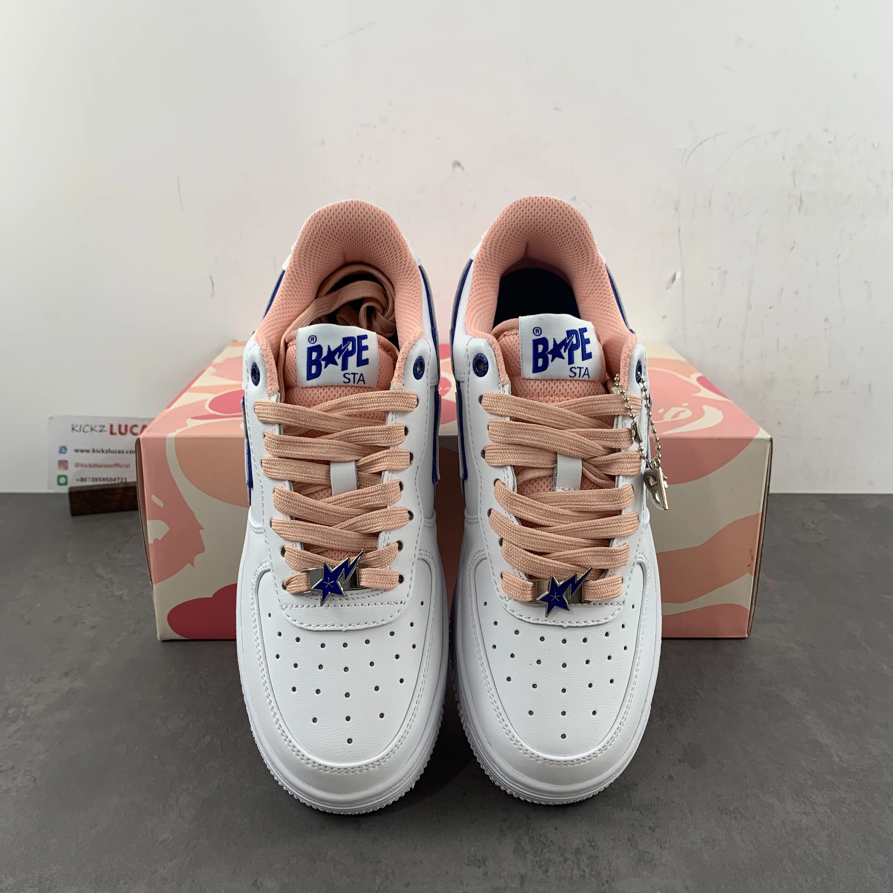 Breathable A Bathing Ape Bape Sta BAPY White Pink BPYSNSN0061C 687