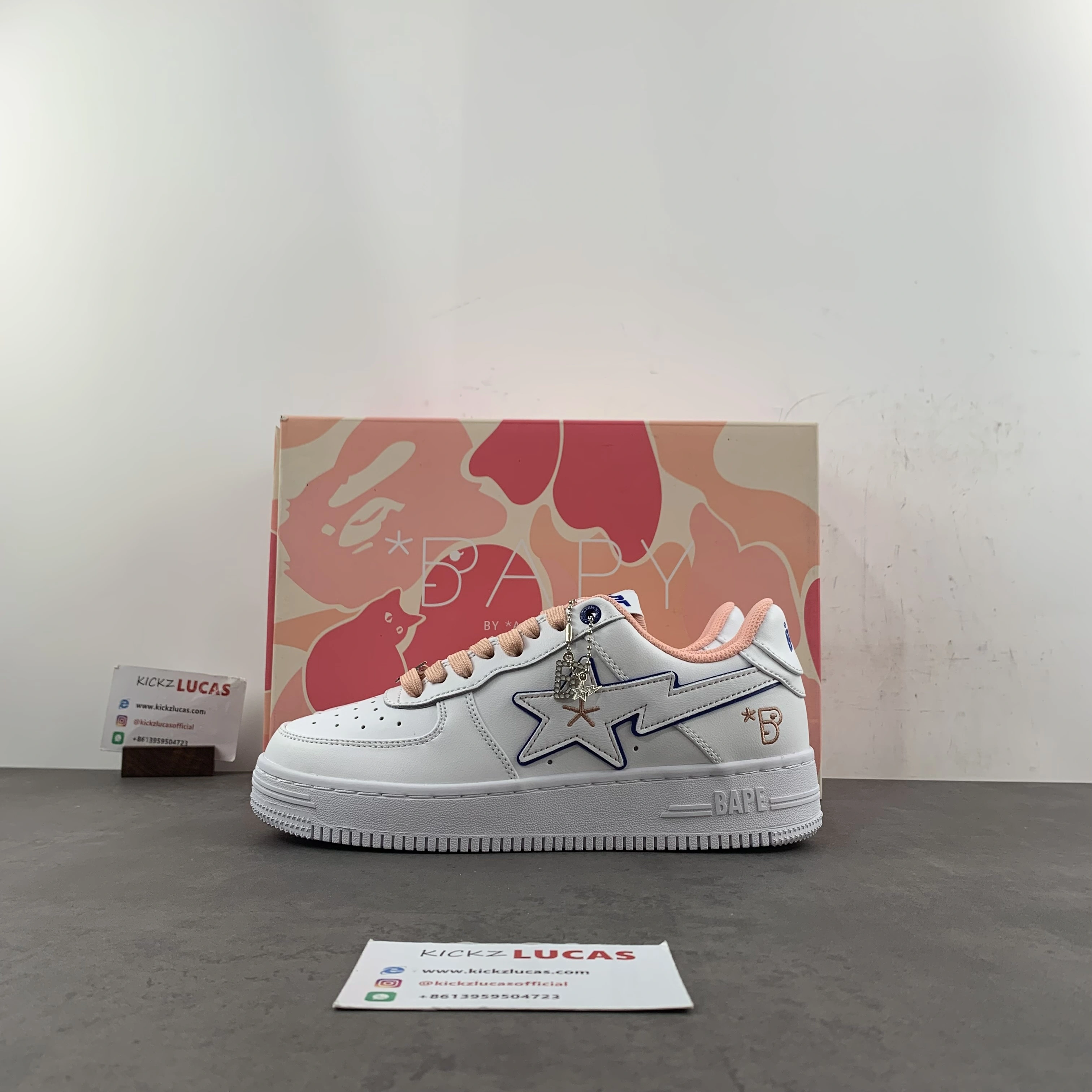 Breathable A Bathing Ape Bape Sta BAPY White Pink BPYSNSN0061C 687