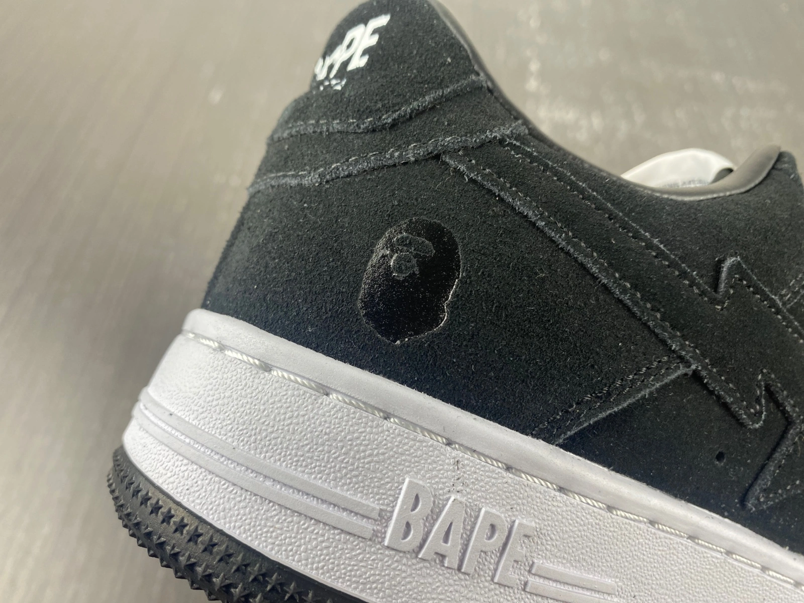 Snug A Bathing Ape Bape Sta Black Suede 1H70-191- 672