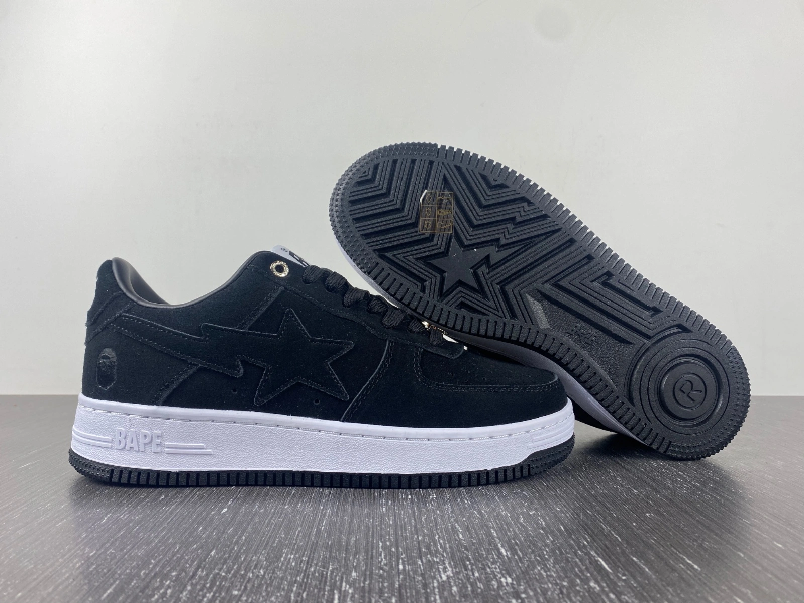 Snug A Bathing Ape Bape Sta Black Suede 1H70-191- 672