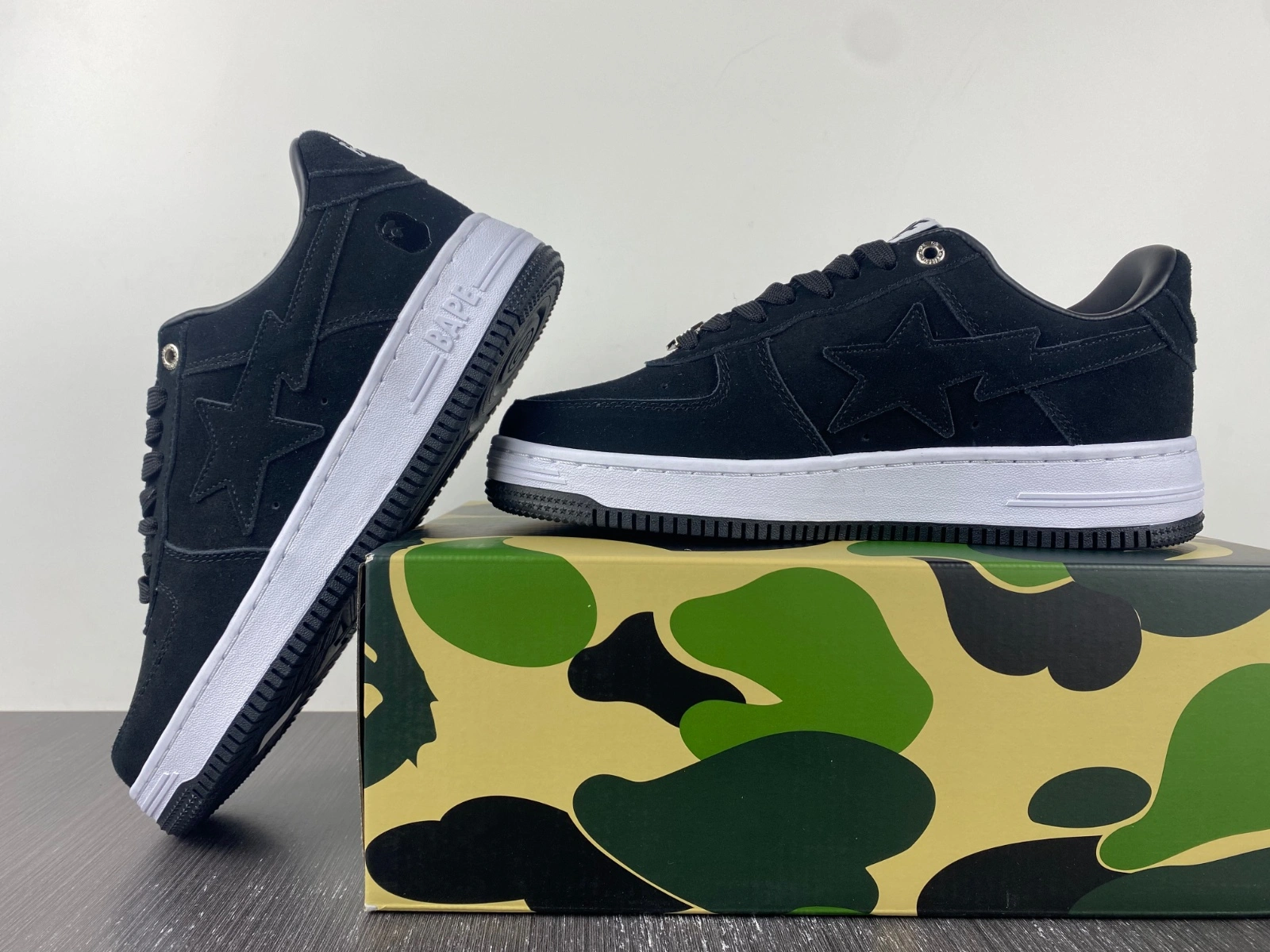 Snug A Bathing Ape Bape Sta Black Suede 1H70-191- 672