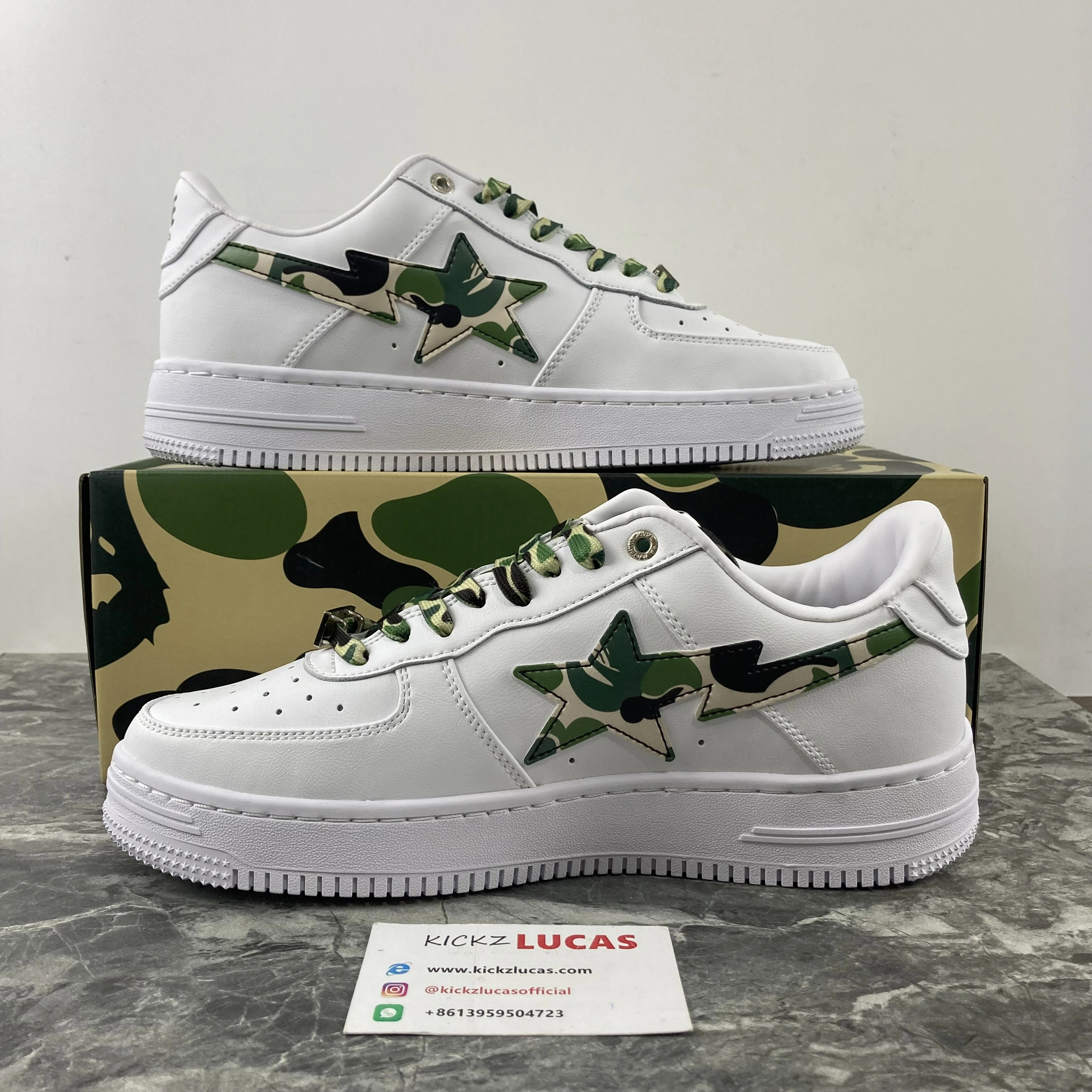 Comfortable A Bathing Ape Bape Sta Low White ABC Camo Green 689