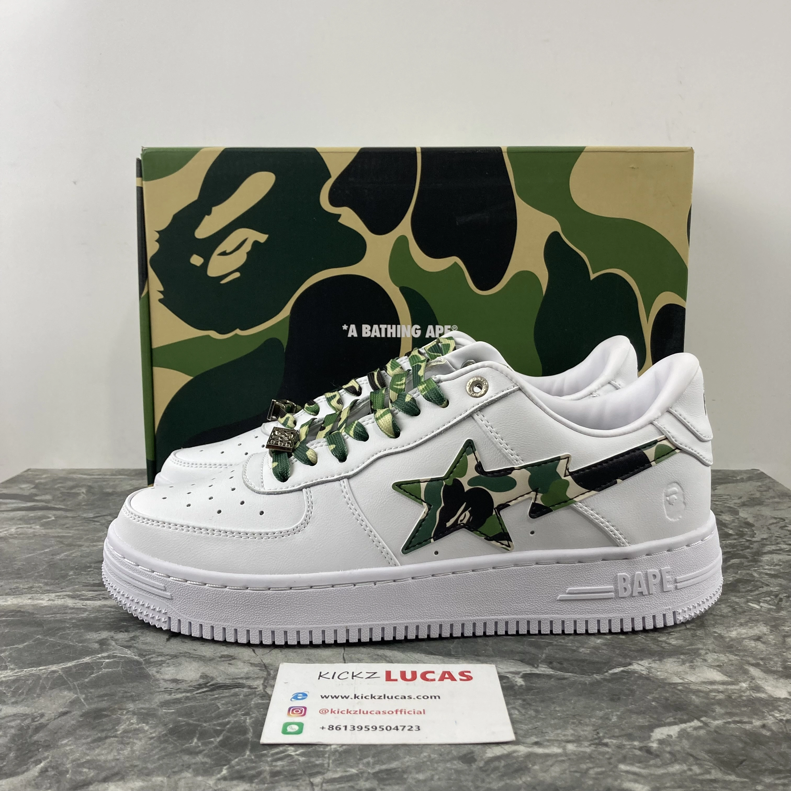 Comfortable A Bathing Ape Bape Sta Low White ABC Camo Green 689
