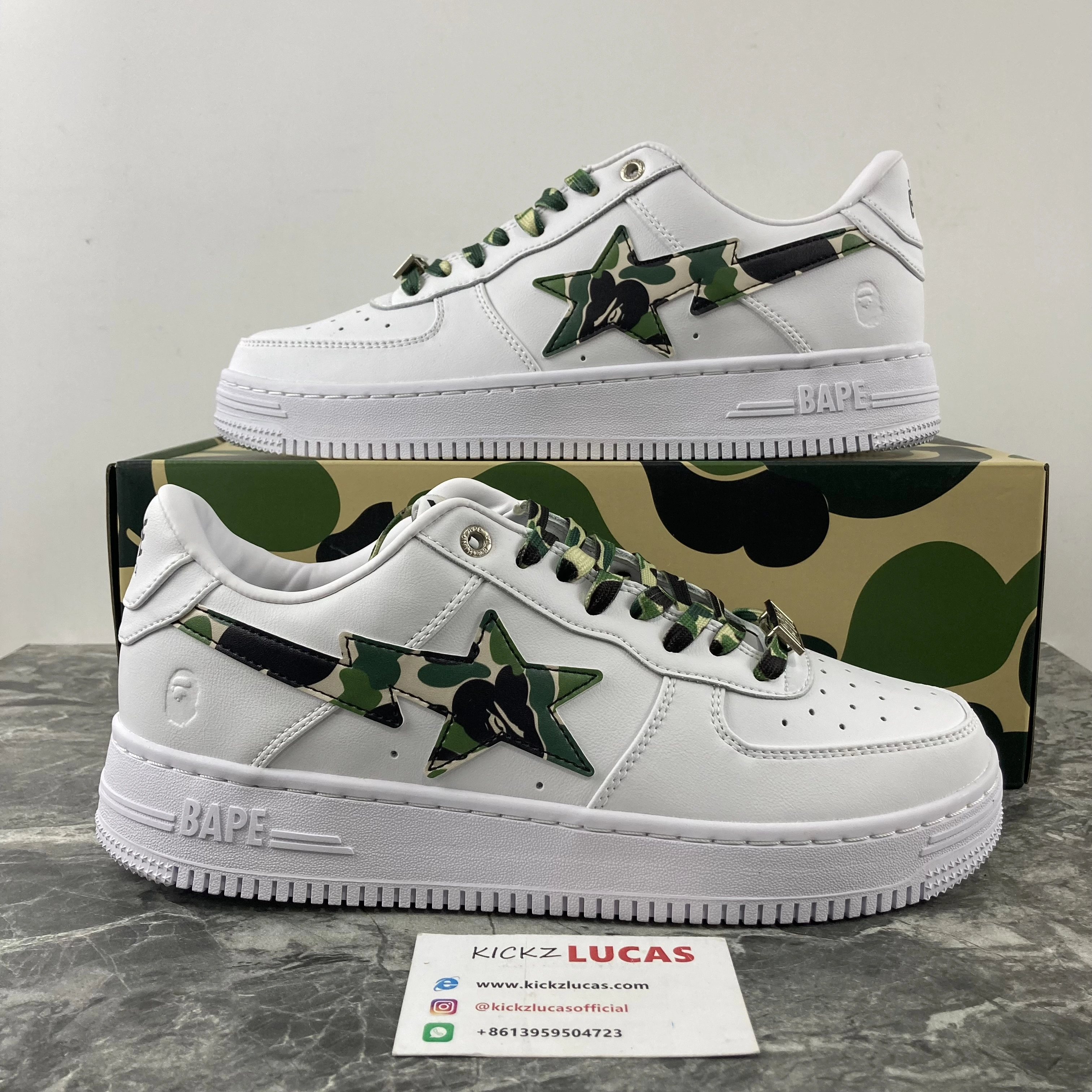 Comfortable A Bathing Ape Bape Sta Low White ABC Camo Green 689